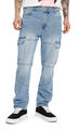 Jeans Straight Cargo,AZUL ACERO